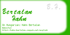 bertalan hahn business card